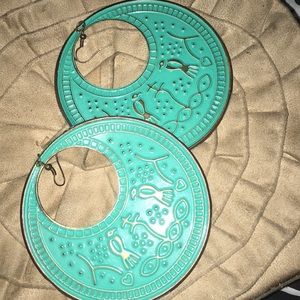 Aqua African Inspired Earrings